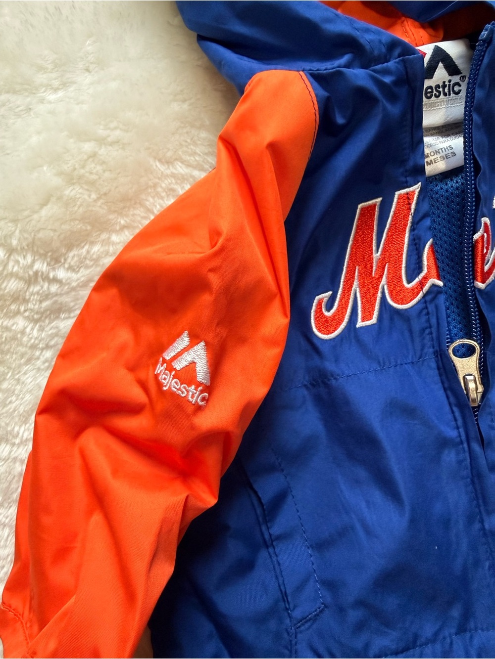 New York Mets Rare Baby Windbreaker Set - Blue & Orange Size 0-3m - Picture 5 of 7